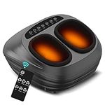 Foot Massagers, iKristin Foot Massager with Heat, Feet Massager with Deep Kneading and Air Compression Massage,Remote Control (Black)