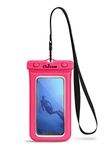 CaliCase Extra Large Waterproof Floating Phone Pouch - IPX8 Waterproof Floating Phone Case with Lanyard for iPhone X-15/ S20-S24/ Pixel 4-8 - Pink