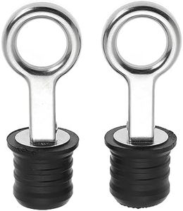 Nayciiy 2 Pcs Boat Plug Fit for 1.25inch Hole Snap Handle Boat Drain Plug Rubber Plugs with Stainless Steel Marine Twist Plug Boat Accessories (Stainless Steel, 1.25 inch)