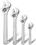 ZZBUY 4 Piece Adjustable Wrench Set CR-V Steel Multifunctional Crescent Wrenches Set Plumbers Spanner Wrench Tool 6-inch, 8-inch, 10-inch, 12-inch