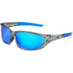 X-Loop Men's Frosted Clear Frame Colorful Wrap Around Baseball Cycling Running Sports Sunglasses