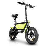 UBOARD Space Bike - Electric Foldable Lightweight Aluminum Frame, LED Lights, 250W Motor, 36V Battery, Up to 40km Range, Disc Brakes, Air Rear Suspension, Smart LCD Display (Neon Green)