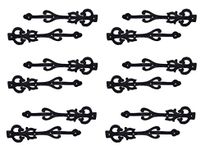 Adonai Hardware 10.9 Inch Izehar Heavy Duty Antique Cast Iron Strap False/Faux/Dummy Hinge Fronts (12 Pack, Black Powder Coated) for Vintage Barn Doors, Gates, Furniture, Garage, Shutters and Fences