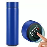 One94Store LED Temperature Display Water Bottle Double Wall Vacuum Insulated Stainless Steel Vacuum Drink Flasks Smart Water Cup for Travel for Hot and Cold Drinks (Blue, 500ml)