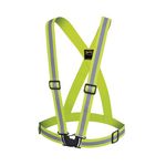 Pioneer Hi Vis Adjustable Safety Sash - Hi-Vis Yellow/Green with Reflective Tape - One Size Fits Most