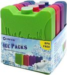 WORLD-BIO Ice Packs for Lunch Box Kids, Reusable Long-Lasting Small Ice Packs for Lunch, Freezer Blocks for Coolers, Personalized Lunchbox Cold Pack for Kids, Ice Box Keep Food Fresh, 4 PCS