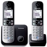 Panasonic KX-TG6812EB Twin DECT Phone - Black/Silver