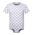 Landofgenie Mens Onesie Short Sleeve Pajamas One Piece Romper Basic Shapewear for Men Light Gray XL