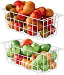 DPZM 17.5 inch Chest Freezer Organizer, Refrigerator Organizer Bins, Freezer Baskets, Fridge Organizer Bins, Metal Wire Baskets 2 Packs