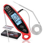 Babacom Meat Thermometer Digital with Dual Probes, Fast Instant Read Food Thermometer, Big Backlight Screen & Calibration, Kitchen Cooking BBQ Thermometer for Oven, Candy, Jam, Water, Air Fryer, BBQ