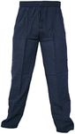 Gheri Men's Cotton Hemp Casual Lounge Trousers Blue Medium