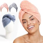 Microfibre Hair Towel x2 Bath Towel Hair Wrap Large (UK Company)