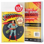 Comic Book Bags Golden Age Size - Clear OPP 0.05MM - Premium Book Sleeve for Comic Book Storage and Book Cover Protection - Keep Your Collection Safe and Well-Preserved!