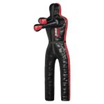 Comfy MMA Grappling Dummy for Adult BJJ Judo Wrestling Standing Position Brazilian JIU Jitsu Sparring Self Defense Training MMA Dummy UNFILLED -145CM, 170CM (Red/Black, 170CM)