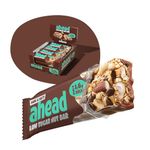 AHEAD Cereal Nut Bars 70% less Sugar* | Chocolate coated Keto Bars 0g added sugar - 12x35g - With Nuts, Sea Salt Flakes & Dark Chocolate - Gluten Free Keto Snacks for Diabetics