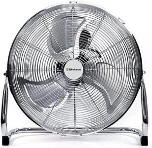 Metal floor fan 18" High velocity chrome gym free stand fan cooling fan industrial fan 3 speed desk fan table fan sturdy housing high airflow powerful (18Inch)