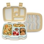 Bentgo Kids 5-Compartment Leak-Proof Bento-Style Lunch Box (Whimsy & Wonder Collection) - Ideal for Ages 3-7, Drop-Proof & Durable, Dishwasher Safe, & Made with BPA-Free Materials (Wavy)