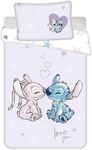 Jerry Fabrics Lilo and Stitch Baby Purple Reversible Bed Linen Pillow Duvet Set 100 x 135 cm Toddler