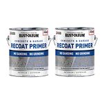 Rust-Oleum 338806-2PK Concrete & Garage Floor Recoat Primer, Gallon, Gray, 2 Pack