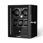 DUKWIN Watch Winder for 2/4/6/8 Automatic Watches,Lockable Watch Winders with Watch and Jewelry Storages, Super Quiet Mabuchi Motor with High-Gloss Piano Lacquer Finish,Built-in Illumination