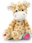 MBHB Digital Voice Recorder, Teddy Bear Stuffed Animal with 20-Second Recorder - Capture Baby's Heartbeats, for Baby Showers, Birthdays & Occasions - Vintage Animals - Giraffe