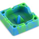 Beamer Blue/Green Silicone Premium Ashtray w/Glass Friendly Tapping Center Unbreakable Shatter/Heat Resistant up to 570°F! Holds Cigarettes Blunts Most Cigars Cigarillo Lighters Rolling Paper