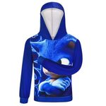 DYWPYCLQ Kids Boys Hoodies 3D Pullover Fashion Sweatshirts Clothing S-onic Game Cartoon Jacket top Coat 4-10 Years (as1, Age, 5_Years, 6_Years, Blue)