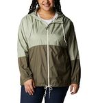 Columbia Women's Flash Forward Windbreaker Lightweight Windbreaker Jacket, Safari x Stone Green, Size M