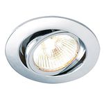 Betta Lighting Recessed Ceiling Lights - GU10 Downlights for Ceiling - IP20 Mains Powered Spot Lights for Kitchen, Bedroom, Lounge - Halogen or LED Required - Tilt Version, Chrome Finish