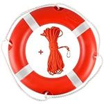 Life Ring 28'' Orange Boat Safety Throw Ring with Water Floating Grab Lines Set and Reflective Strips Outdoor Professional Boat Throw Ring Emergency Use Life Ring Buoy for Rescue Lifeguard Lifesaving