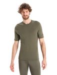 Icebreaker Men's Everyday Short Sleeve Crewe Top - Gym Top - 100% Merino Wool Base Layer - Loden, S