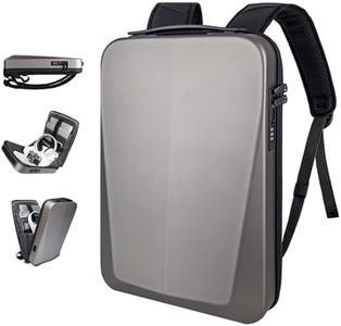 Refutuna Hard Shell Laptop Backpack for Men, Anti-Theft Waterproof TSA Lock Backpack with USB Port Fit 16/15 Inch, Titanium, 17.7 x 12 x 3.1 inch, Laptop Backpack