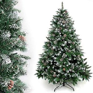 Ariv Green Pinecone Hinged Christmas Tree 2.7M/9ft Frost Green 2050 Tips Bushy Hinged Branches Metal Stand Easy Assemble