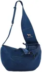 Noah & Paw Dog Sling Carrier for Small Dogs 5-18lb, Dog Sling for Small Dogs and Cats, Dog Carrier with Adjustable Padded Strap, Vegan Denim Lined with Fur, 3X Safety Features, Machine Washable