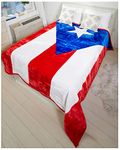 PUERTO RICO Flag Blanket75"Hx90"W Throw Ultra Plush Korean Mink Year Round Vivid color Warm Lightweight perfect Traveling Camping HikingCabin Sleigh Bunk Bed Sofa and Couch Bed-Cover