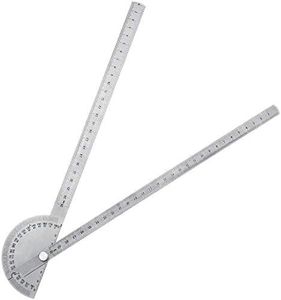 Angle Protractor Angle Finder Ruler Two Arm Stainless Steel Protractor Woodworking Ruler Angle Measure Tool with 0-180 Degrees, 11.81 Inches/ 30 cm, 9.84 Inches/ 25 cm