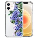 NONMY for iPhone 12 Case Clear,TLT Doodle flowers Transparent Soft Shockproof Protective Slim Thin Bumper Pattern Design Phone Case for iPhone 12/iPhone 12 Pro