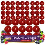 60pk Fresh Berries Tea Lights | Scented Tea Lights | Long Burning Tealights | Red Tealight Candles | Scented Tea Lights | Small Red Candles | T lights | Red Tea Lights Candles | Tea Candles | Tealight