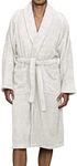 Superior Hotel & Spa Robe, 100% Premium Long-Staple Combed Cotton Unisex Bath Robe for Women and Men - Large, White