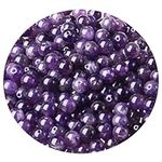 QINJIEJIE 94 PCS Crystal Beads for Making jewellery Amethyst Crystal and Healing Stone Beads for Jewelry Making 8MM Polished Gemstone Beads Set DIY Birthday Gifts for Her Him