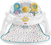 Fisher-Price Portable Baby Chair Deluxe Sit-Me-Up Floor Seat with Snack Tray and -Toy Bar, Rainbow Sprinkles (Amazon Exclusive)