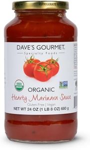 Dave's Gourmet Organic Hearty Marinara Pasta Sauce - Thick & Savory Tomato Garlic Blend - Marinara Sauce - Ideal for Pasta, Pizza, Sausage & More - Vegan & Gluten Free - 24oz Jar (Pack of 1)