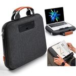 Nauttxon Hard Laptop Case 14 Inch, 2 in 1 Laptop Bag Lap Desk with Stopper and Book Clip, Shockproof Waterproof Laptop Sleeve with Handle Compatible with MacBook HP Dell Lenovo ASUS and More - Black