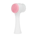 Leeonz 2 in 1 Face Brush for Cleansing and Exfoliating - Facial Cleaning Brush with Soft Bristles - Scrubber to Massage and Scrub Your Skin - Deep Pore Exfoliation, Wash Makeup, Massaging, Acne ( Random Color- Pink Or Blue)