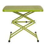 Supreme Scissor Height Adjustable Multi-Purpose Plastic Table for Study,Dining & Outdoor (Folding Table, Rectangular,Mehendi Green