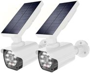 WALI Dummy Fake Camera, Surveillance Security CCTV Dome Camera, Indoor Outdoor Cameras, with One LED Light, Security Alert Sticker Decals (TC-W2), 2 Packs, White