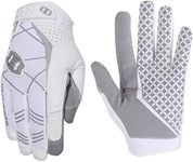 Seibertron Pro 3.0 Elite Ultra-Stick Sports Receiver Glove American Football Gloves Youth and Adult (White, M)