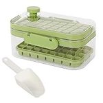 Fuvdreamer Ice Cube Tray with Lid and Storage Bin for Freezer, Easy-Release 64 Small Nugget Ice Tray，with Portable Carrying Handle，Suitable for Cocktail, Whiskey，Beer, Coffee, Juice. (Green)