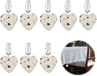 smtfcty 8Pcs Tablecloth Weights Clips Tablecloth Weights Hangers Heart Shape Stone Tablecloth Weights Pendants Metal Clip for Outdoor Picnic Family Dinner Table Decoration