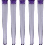 Cherry-on-Top King Size Cone Holder Air Tight Hard Plastic Tube Smoking Rolling Cig Tube, 5 Holders Purple